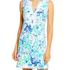 LILLY PULITZER Harper shift dress in Resort White Shell Beach Soutache at neck